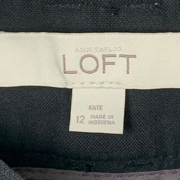 Ann Taylor Loft Kate Black Stretch Knit Straight Leg Dress Pants - Size 12 - Picture 3 of 5